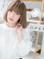 モッズヘア 上尾西口店(mod's hair)&nbsp;くすみベージュ内巻きワンカール前下がりボブc6上尾20代30代40代