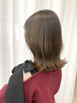 エミュ 天文館店(eMu) ハーフブリーチでナチュラルベージュ×鎖骨ミディアム