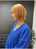 オレンジカラー【藤沢/本鵠沼/ヘッドスパ/白髪ぼかし/ボブ】