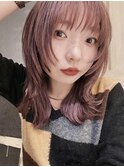 【macana指名】ラベンダーピンクウルフカットブリーチ登戸