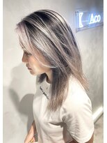 アコ(Aco)&nbsp;コントラストバレイヤージュ/シルバー/グレージュ