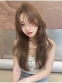 暗めカラー/韓国風巻き/レイヤーカット/髪質改善/縮毛矯正/池袋