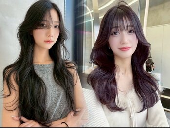 ロンドルーチェ 心斎橋(Lond luce)の写真/前髪や顔周りの細やかなニュアンスで抜群の小顔効果を発揮☆トレンドの韓国・ワンホンくびれヘア[心斎橋]