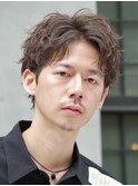天神大名メンズパーマシャドウパーマシースルーマッシュウルフ