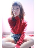 ざっくり前髪xsweetミディ