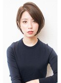 【西宮初♪ボブ専門店】くびれショート/オリーブアッシュ/透け感