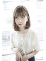 サロンドミルク 原宿(salon de MiLK) 【salon de MiLK 原宿】ミルクティベージュ×耳かけふわっとボブ