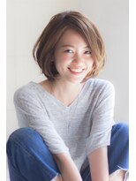 ラフ フロム ガーデン(Laf from GARDEN)&nbsp;大人かわいいグレージュカラーひし形ニュアンスボブ銀座/有楽町