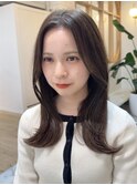 顔まわりのひし形シルエット　ツヤ感大人ヘア