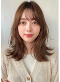 セミディ，くびれヘア，韓国ヘア，シースルーバング