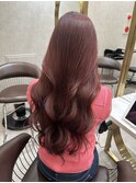 ピンクカラー/暖色カラー/レイヤーカット/韓国ヘア/顔周りカット