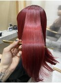 レッド ハイトーン艶髪 髪質改善 TOKIO zina タナカユウタ