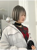 コンパクトボブ ミニボブ ハイライト バレイヤージュ ブリーチ