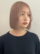 サンク 原宿 表参道(cinq)&nbsp;ボブカット切りっぱなしボブミディアムベージュカラーブリーチ