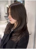かきあげ前髪 ミディアムレイヤー ロングレイヤー
