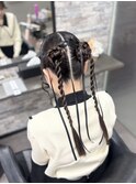 タイトツインお団子×ロープ編みたらし♪♪