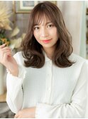 抜け感斜めバング韓国風巻きニュアンスパーマc7志木20代30代40代