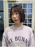 着物ヘア/ダークアッシュ/ミディアムレイヤーカット/一宮