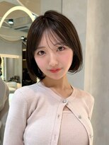 ロンドリメゾン 原宿(Lond re Maison.) ラテグレージュ顔周りレイヤーボブ韓国巻き結べるレイヤーカット
