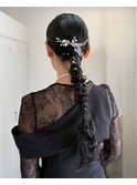 金箔×タイトポニーアレンジ