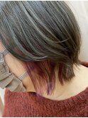 ショート×インナーカラー×グレージュ