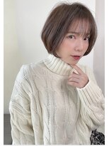 オーロ 武庫之荘店(ORO)&nbsp;シースルーバング・ナチュラルショートボブ・ベージュカラー