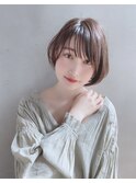 シースルーバングボブ