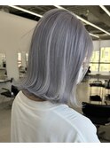 保存必須【外ハネハイトーンボブ】ブルーシルバーカラー