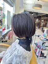 キサ ファータ 恵比寿(kisa fata) 大人可愛い20304050代黒髪ショートボブ 前髪なし 前下がり