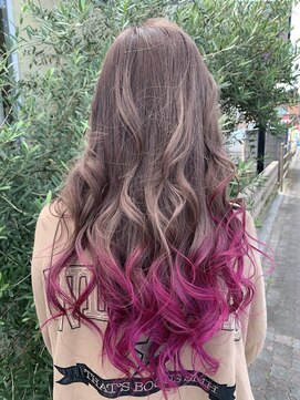 グラムアッシュ(GLAM ASH) ピンクベージュグラデーション/バイカラー/ミルクチョコレート