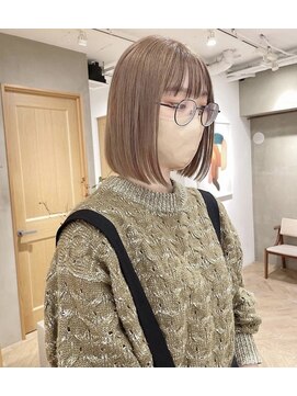 ローレン(LOREN) ミルクティーベージュぷつっとボブケアブリーチ 梅田