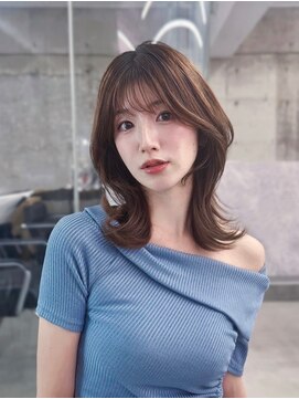 フィヴェント(Fivent) 黒髪ボブルフネビージュ小顔ワンレン顔まわり韓国レイヤーカット