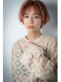 オレンジベージュアッシュ抜け感小顔ショートボブw川口20代30代
