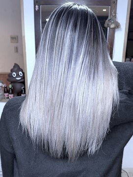 ブレイズヘアー(BLAZEhair) 【他店修正】ホワイトグレージュバレイヤージュ×ブリーチ3回