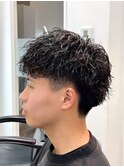 センターパート×マッシュ×メンズパーマ
