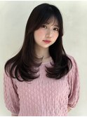 レイヤーカット/マロンベージュ/ワンカール/顔まわりカット