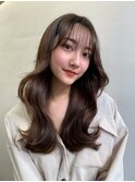 小顔に見せるワンホン＆韓国ヘア/顔周りレイヤーカット