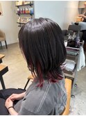インナーカラー、赤色