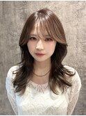 レイヤーカット×マロンベージュ　【韓国ヘア】