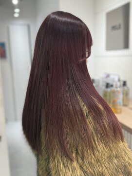 ペレ 原宿(PELE) ダークパープルナチュラルショート夏のヘアアレンジ原宿