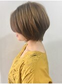 【Astar】秋のスモークベージュ 大人ショート ハイライト