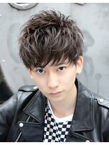 ネイビー(NAVY)&nbsp;シャープに動く束感【ワイヤークラウドマッシュ】グレージュ