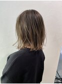 大人女性人気◎切りっぱなしボブハイライトグラデーション