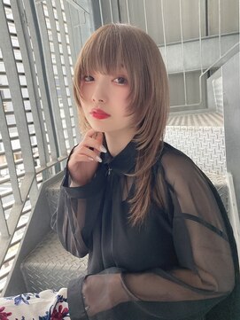 リアイス(Re:ICE) ミニウルフ/くすみブルー/流れるレイヤー/インナーハイライト