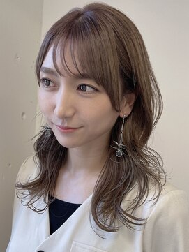 スタイル 袋町(STYLE) 小顔バング × シルキーベージュ