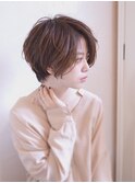 前髪長め大人小顔ショート30代40代50代　藤沢