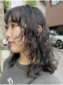 顔まわりレイヤー/パーマ/くるくるパーマ/原宿/表参道
