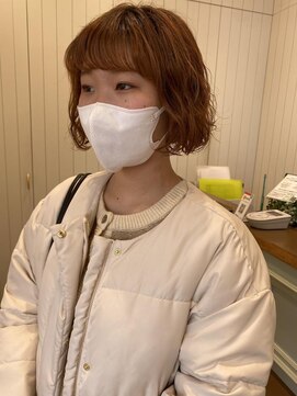 モリオフロムロンドン 大宮店(morio from London) 【大宮】オレンジ×ミニボブパーマ