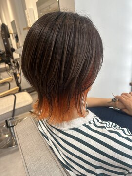 カルゥグラッシー(KALOU glassi) ボブ＊ウルフ＊インナーOrange【荒みずほ】