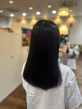 ヘアーワークス ボナ ウニクス店(HAIR WORKS bona) うるおいストレート 髪質改善ケアTr×黒髪美人
